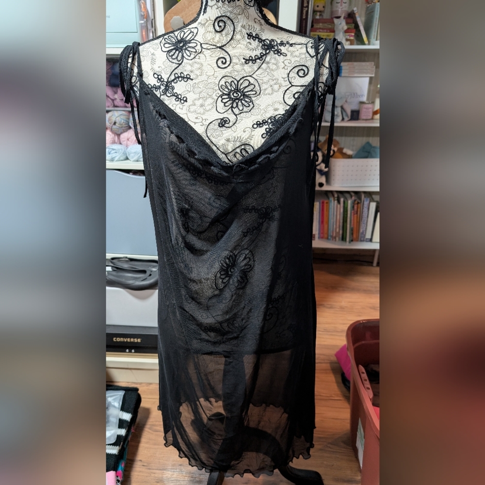 Sheer Black Négligé size L/XL